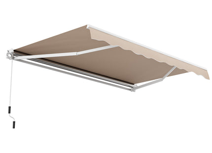 13 × 8 Feet Retractable Patio Awning Aluminum Deck Sunshade-Beige DirectDeals