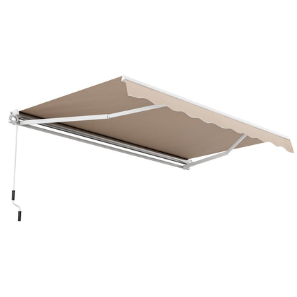 13 × 8 Feet Retractable Patio Awning Aluminum Deck Sunshade-Beige DirectDeals