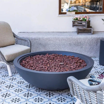 Elementi Plus Rose Bowl 48" Round Concrete Fire Bowl OFG420