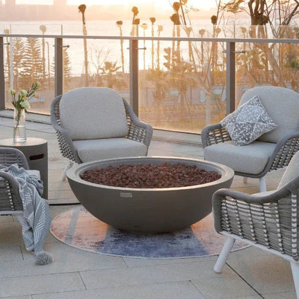 Elementi Plus Rose Bowl 48" Round Concrete Fire Bowl OFG420