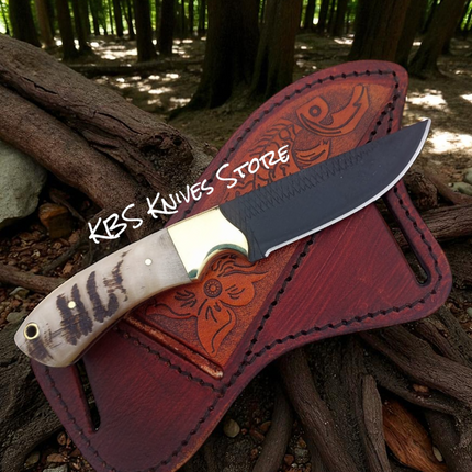 Rugged Cowboy Knife – 8.5" Rasp Steel Blade With Cross Draw Sheath