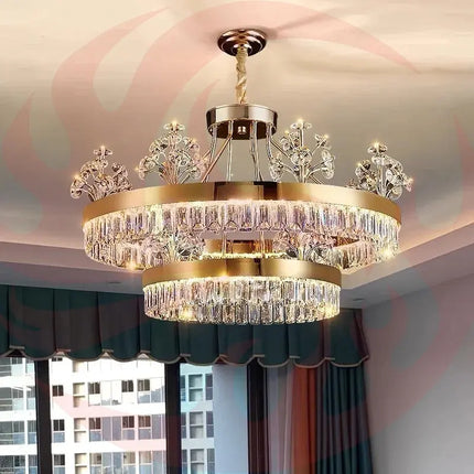 DecorBites™ Luxe Crystal Ceiling Chandelier - Elegant Home Decor Hanging Light for Living Room Decorbites