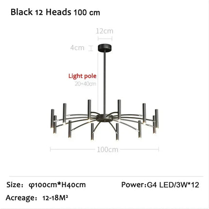 DecorBites™ LED Ceiling Chandelier Nordic Living Dining Room Bedroom Lighting Fixture Decorbites