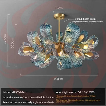 DecorBites™ Luxe Copper Leaf LED Ceiling Chandelier for Home, Bedroom, and Dining Room Decorbites