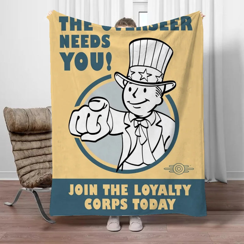 Fallout Vault Boy Plush Blanket - Oversized 200x300cm Ultra-Soft Winter Throw