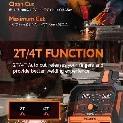 FEMEROL 2-in-1 Plasma Cutter 60A & Stick Welder 200A - 110/220V Dual Voltage IGBT Machine - Phoenix Fire Art Store