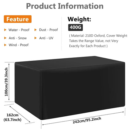 210D Outdoor Furniture Cover Waterproof Terrace Garden Cover Rain And Snow Table Sofa Chair Protective Cover Dust Cover - Phoenix Fire Art Store