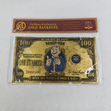 Fallout Vault-Tec $100 Gold Banknote - Game Currency Collectible