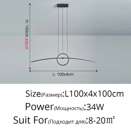 DecorBites™ LED Ceiling Chandelier: Modern Minimalist Kitchen Dining Table Lighting Decorbites