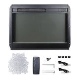 60 Inch Electric Fireplace TV Stand with Sync LED Lights - Dark Rustic Oak