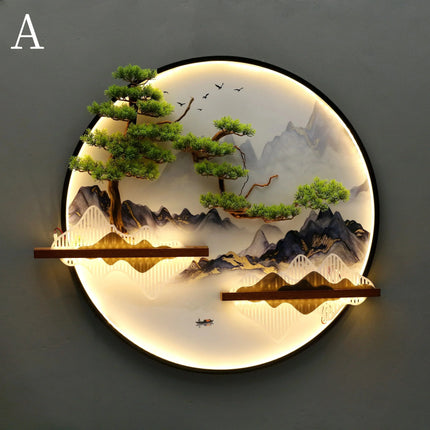 3D LED Wall Art Light - Round Sculptural Design