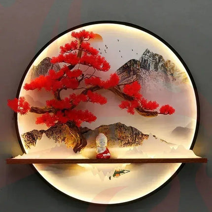 3D LED Wall Art Light - Round Sculptural Design