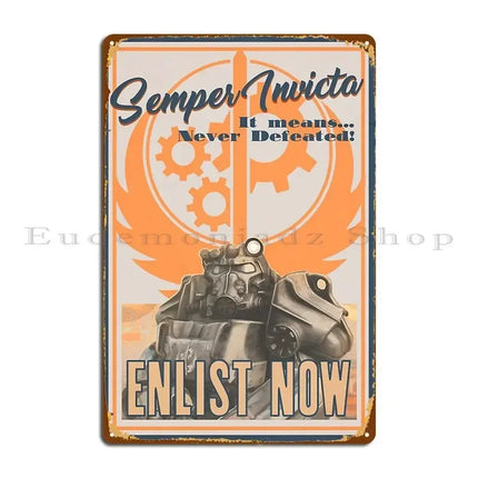 Brotherhood of Steel Metal Sign - Enlist Now Fallout Poster - Exclusive Megapanda687 Design