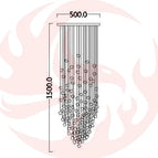 Dia50xH150cm / Black Stone / Cold White