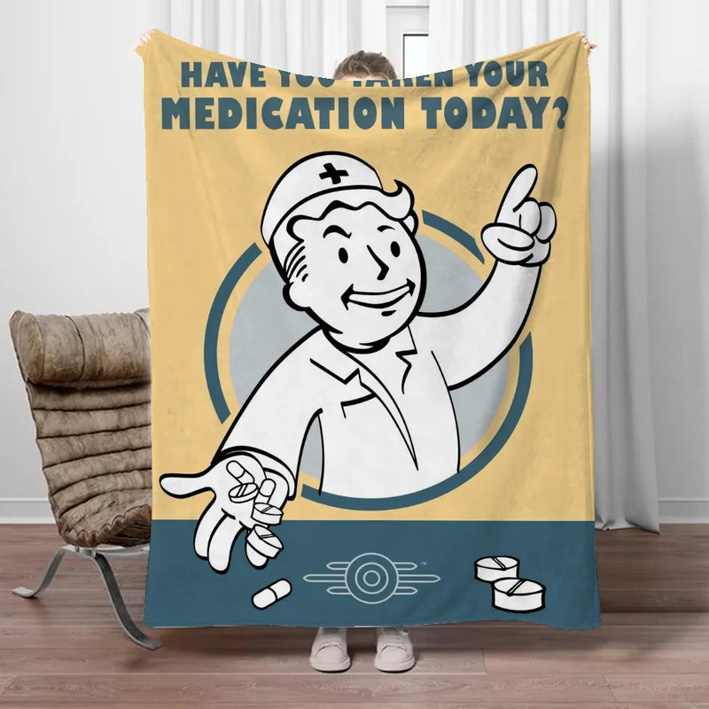 Fallout Vault Boy Plush Blanket - Oversized 200x300cm Ultra-Soft Winter Throw