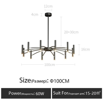 DecorBites™ LED Ceiling Chandelier: Minimalist Nordic Home Lighting for Living Room, Bedroom, Dining Area Decorbites