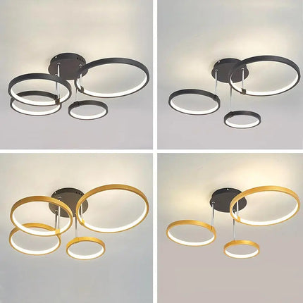 DecorBites™ LED Ceiling Chandelier Remote Control Living Room Bedroom Kitchen Lamp White Decorbites