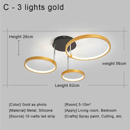 DecorBites™ LED Ceiling Chandelier Remote Control Living Room Bedroom Kitchen Lamp White Decorbites