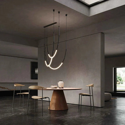 DecorBites™ Linear Creative Chandelier: Nordic LTalian Designer, Modern Lighting for Living Room, Lobby, Bedroom, Restaurant Decorbites