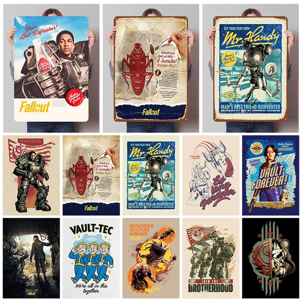 Fallout TV Series Metal Poster - Vault-Tec Gaming Wall Art Decor | Custom Tin Signs for Man Cave