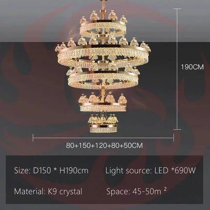 DecorBites™ Luxe Crystal Ceiling Chandelier - Elegant Home Decor Hanging Light for Living Room Decorbites