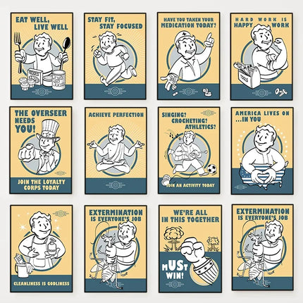 Fallout Vault Boy Poster - Vintage HD Canvas Wall Art Print | Retro Gaming Decor