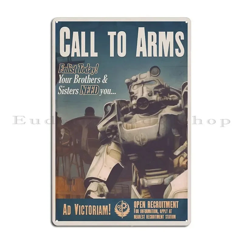 Brotherhood of Steel Metal Sign - Enlist Now Fallout Poster - Exclusive Megapanda687 Design