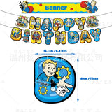Fallout Birthday Party Decorations Kit - Vault Boy Banner, Balloons & Flags - Complete Radiation Theme Party Supplies