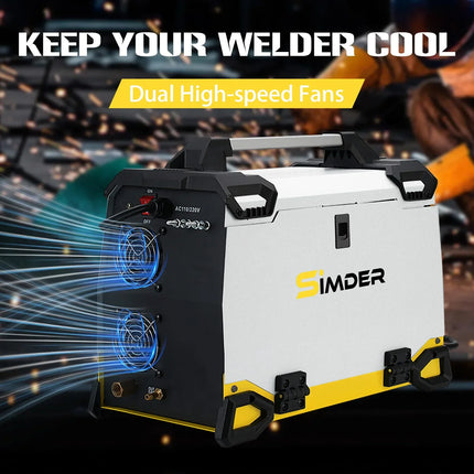 SSIMDER Aluminum MIG Welder Pulse MIG/MAG/HF TIG/Stick/Pilot ARC Plasma Cutter 200A Welding Machine SD4050Pro 10 in 1 Welder Cut - Phoenix Fire Art Store