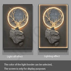 A / 120X30CM / Dimmable cool light|Gold border