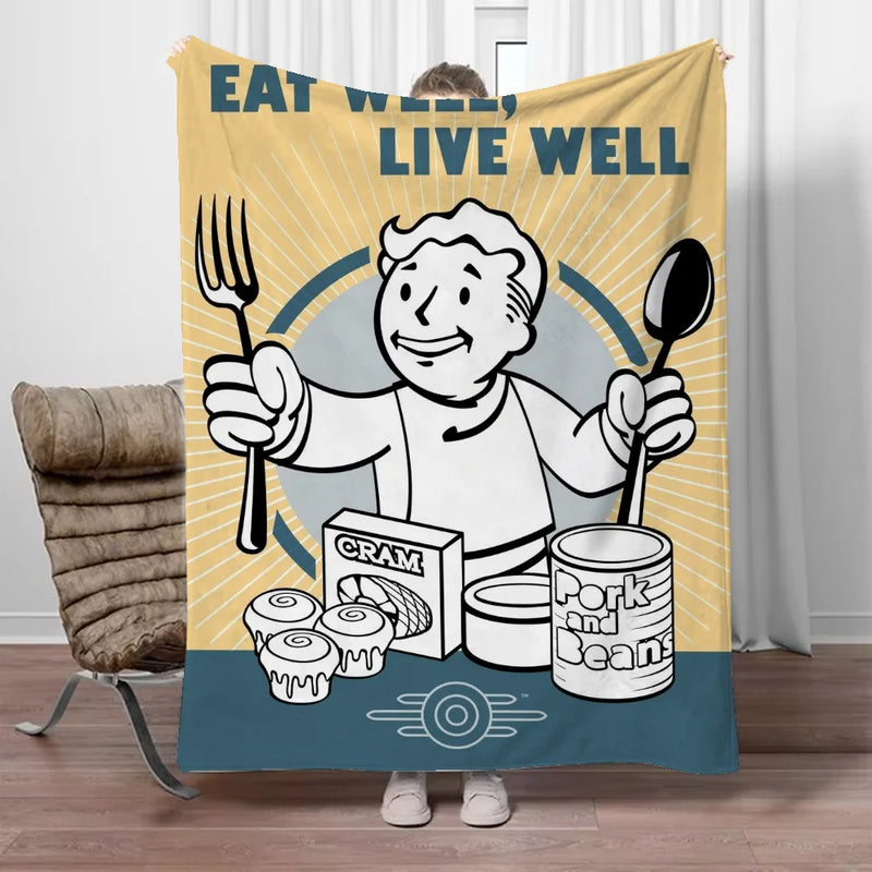 Fallout Vault Boy Plush Blanket - Oversized 200x300cm Ultra-Soft Winter Throw