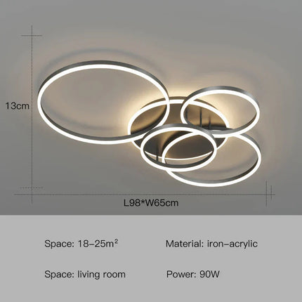 DecorBites™ LED Ceiling Chandelier Rings Pendant Light - Minimalist Home Lighting Decorbites