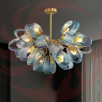 DecorBites™ Luxe Copper Leaf LED Ceiling Chandelier for Home, Bedroom, and Dining Room Decorbites