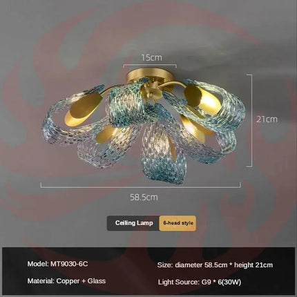 DecorBites™ Luxe Copper Leaf LED Ceiling Chandelier for Home, Bedroom, and Dining Room Decorbites