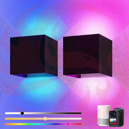 2 Pack Smart Outdoor Wall Lights RGBCW 10W LED Patio Lights App Voice Control Moktan Sabai