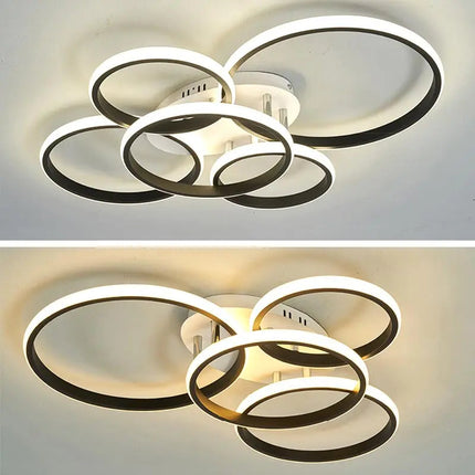 DecorBites™ LED Ceiling Chandelier Remote Control Living Room Bedroom Kitchen Lamp White Decorbites
