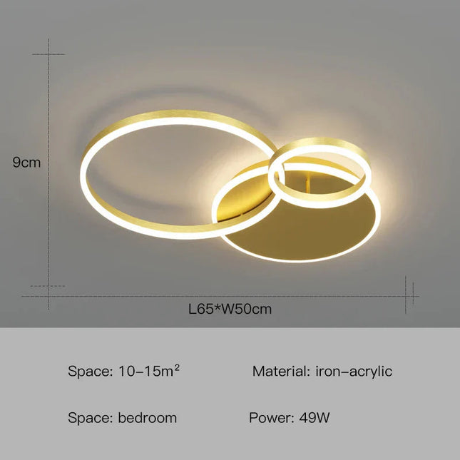 DecorBites™ LED Ceiling Chandelier Rings Pendant Light - Minimalist Home Lighting Decorbites