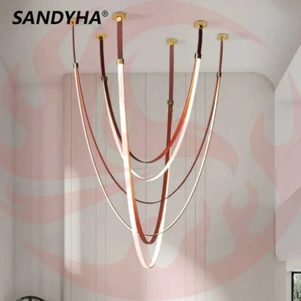 DecorBites™ LED Long Strip Chandelier for Modern Living Room and Villa Decorbites