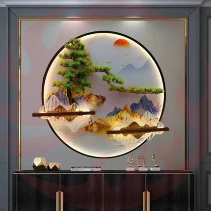 3D LED Wall Art Light - Round Sculptural Design
