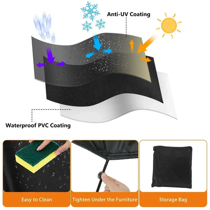 210D Outdoor Furniture Cover Waterproof Terrace Garden Cover Rain And Snow Table Sofa Chair Protective Cover Dust Cover - Phoenix Fire Art Store