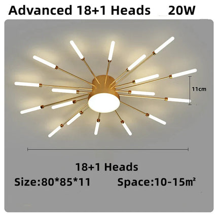 DecorBites™ LED Firework Chandelier: Modern Nordic Living Room Bedroom Pendant Light Fixtures Decorbites