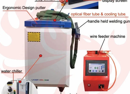 Raycus 2000W 4-in-1 Fiber Laser Welding Machine - Portable Handheld Laser Welder, Cleaner & Cutter for Metal - Phoenix Fire Art Store