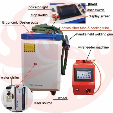 Raycus 2000W 4-in-1 Fiber Laser Welding Machine - Portable Handheld Laser Welder, Cleaner & Cutter for Metal - Phoenix Fire Art Store