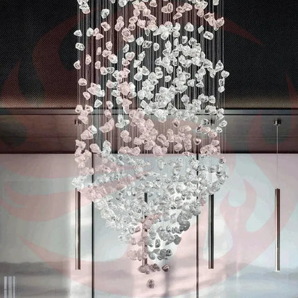DecorBites™ Luxe Crystal Chandelier: Modern Staircase & Lobby LED Lighting with Long Hallway Design Decorbites