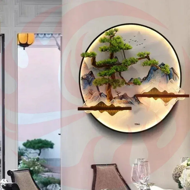 3D LED Wall Art Light - Round Sculptural Design