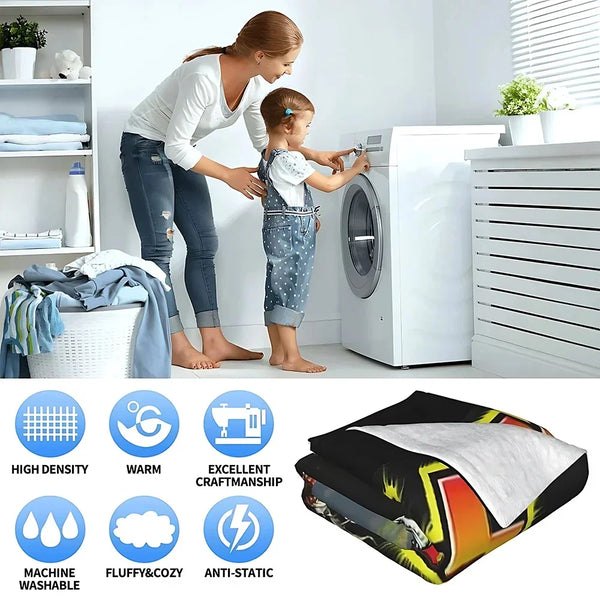 Fallout Vault Boy Plush Blanket - Oversized 200x300cm Ultra-Soft Winter Throw