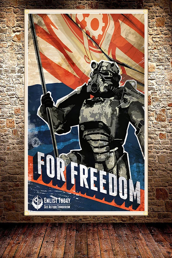 Fallout Flag Banner 3x5ft - Vault-Tec Poster Design for Gaming Room Decor