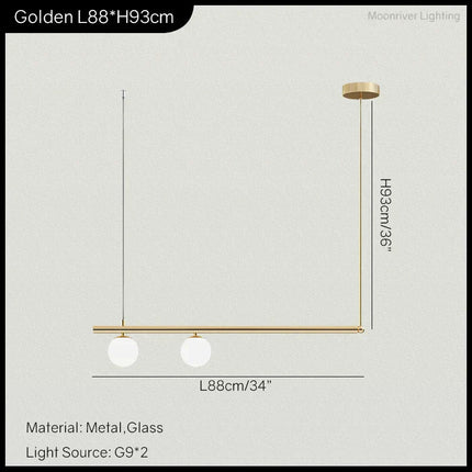 DecorBites™ Linear Minimalist Chandelier Pendant Light for Living Room, Dining Table Ceiling Decor Decorbites