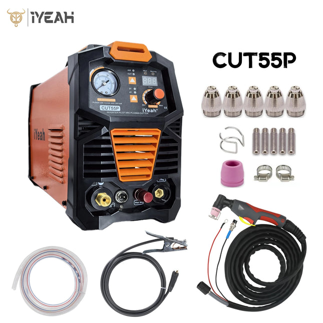 iYeah Plasma Cutter CUT55P HF Pilot Arc 110V/220V 55A With AG60P Torch MAX Cutting 20mm