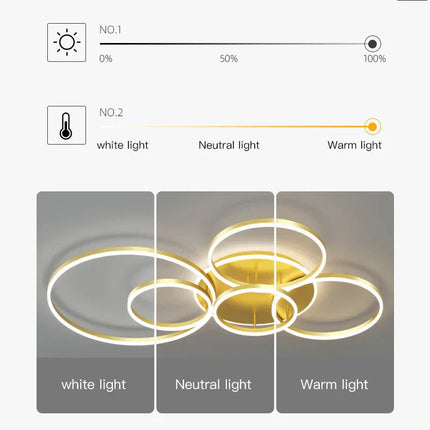 DecorBites™ LED Ceiling Chandelier Rings Pendant Light - Minimalist Home Lighting Decorbites